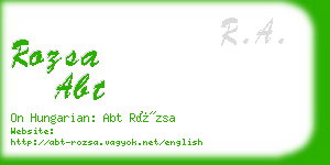 rozsa abt business card